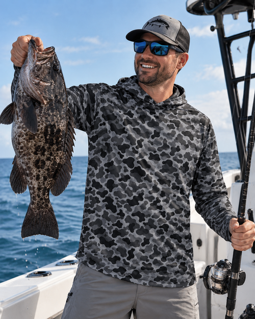 Black Grouper Camo Sun Hoodie