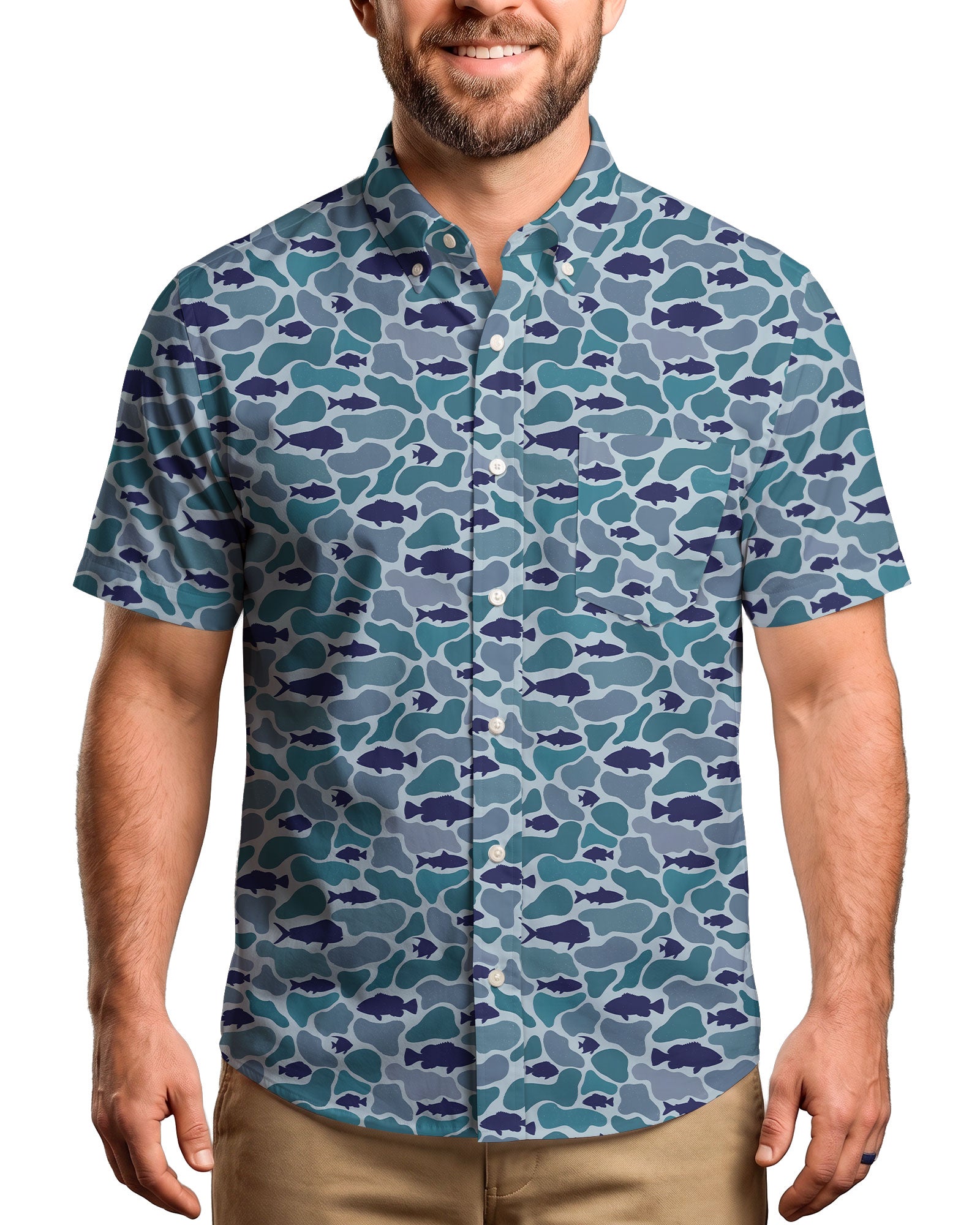 Coastal Shadows Button Shirt
