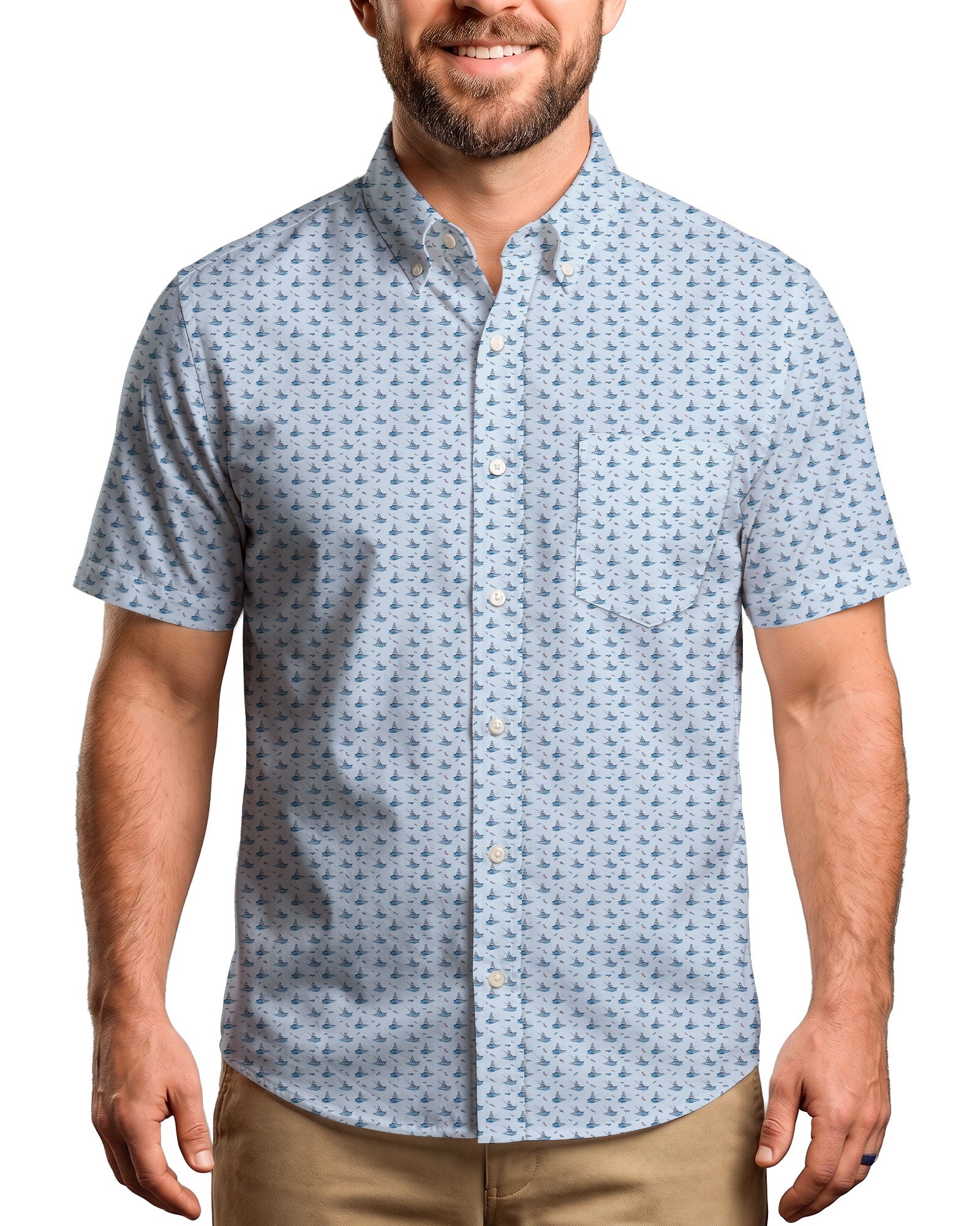 Gone Fishin’ Button Shirt
